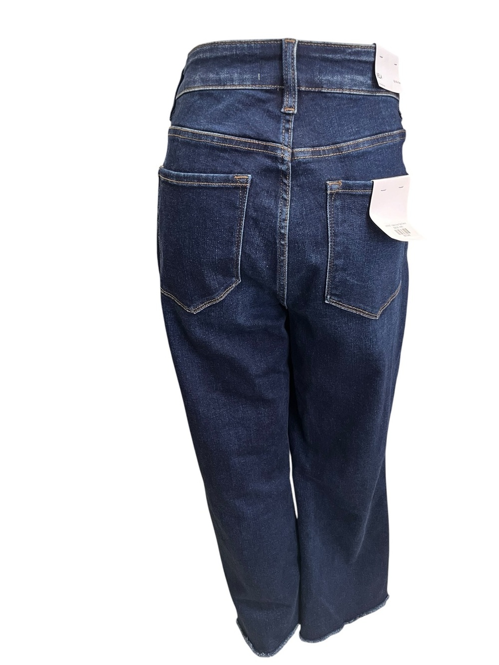 Vervet Bella High Rise Crop Flare Jeans Women’s 14 Dark Wash Raw Hem NWT - Picture 3 of 13